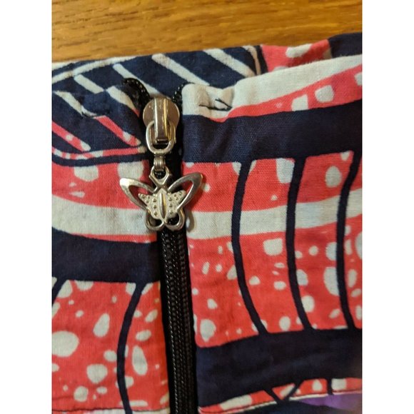 Gypsy Bright Skirt Flare Boho Maxi Pink Purple Navy Blue Bow Tie Waist 33 W 43 L - Picture 6 of 10